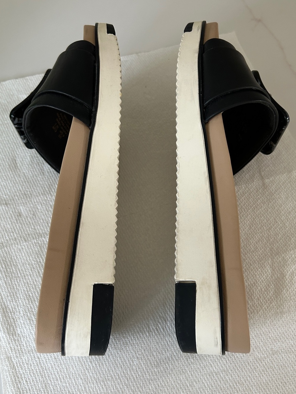 Sam Edelman Ariane Black Slide Sandals with Marbled Buckle - Picture 5 of 7